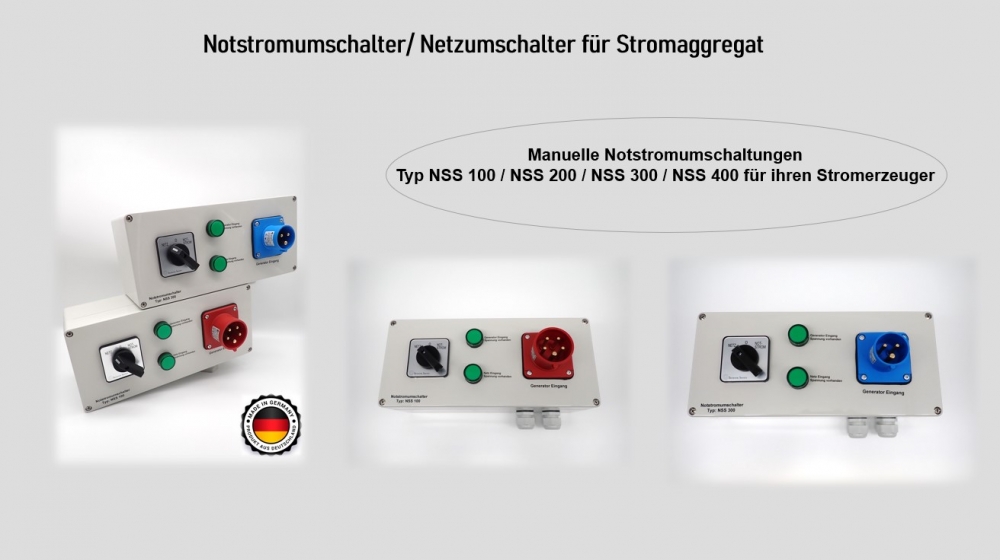 Notstromumschalter / Netzumschalter für Stromaggregat - Dietronik Shop